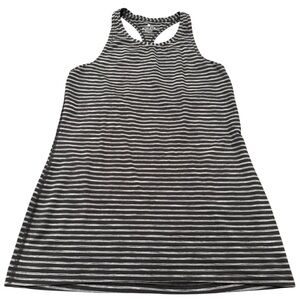Athleta Women's High Neck Racerback Tank Top Size Medium Small /Gray Stripe